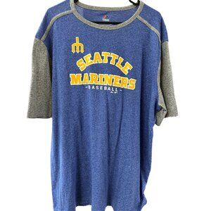 Seattle Mariners Blue & Gray Baseball Tee sz XXL